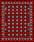 Red Black Buffalo Check Snowflake Rug
