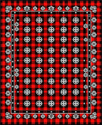 Red Black Buffalo Check Snowflake Rug