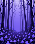 Enchanted Violet Forest Bell Flower Rug