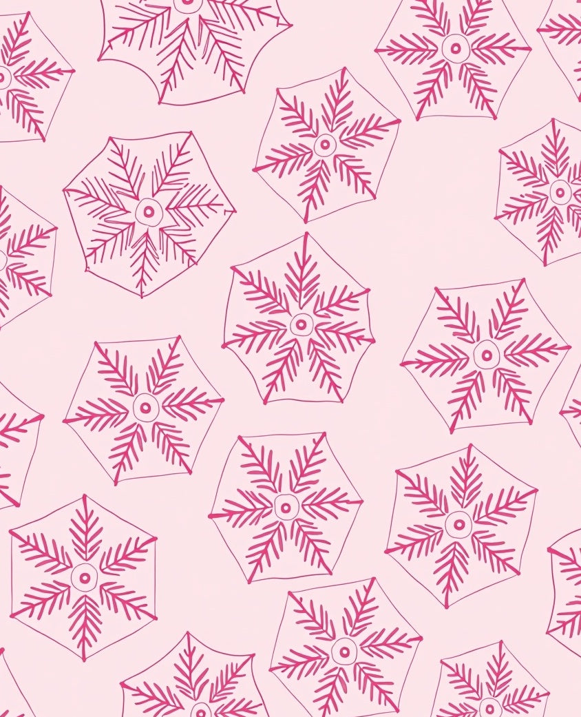 Pink Snowflake Medallion Scatter Rug