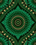 Emerald Green Mandala Floral Medallion Rug