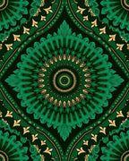 Emerald Green Mandala Floral Medallion Rug