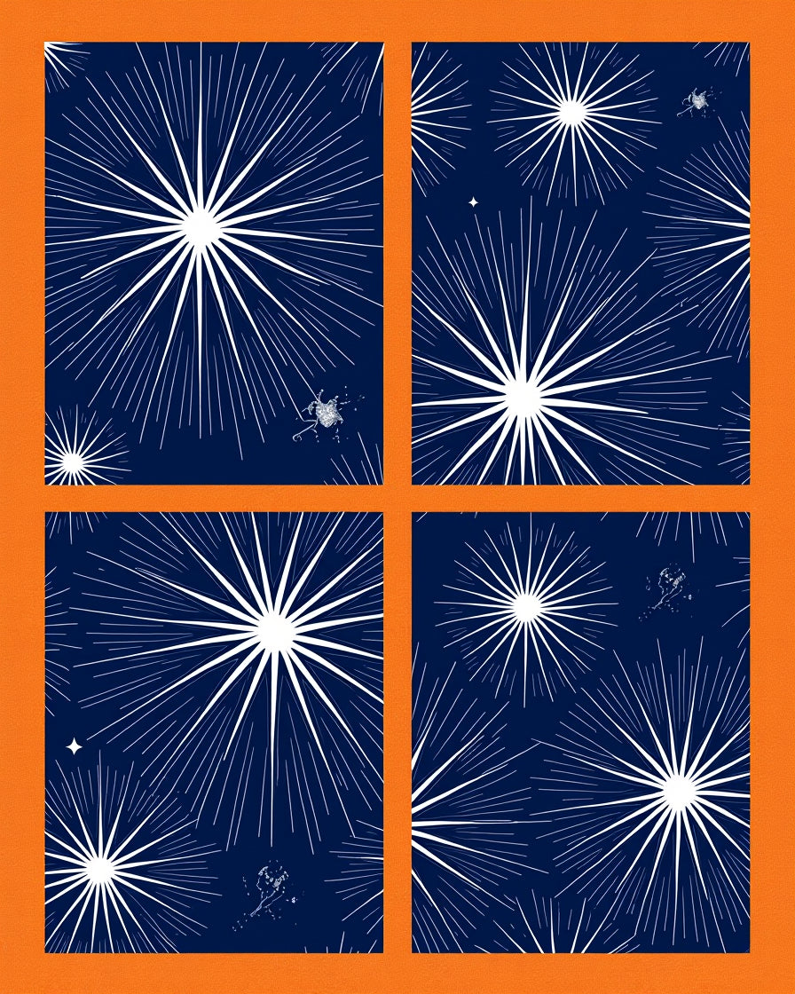 Deep Blue Starburst Radiance Rug