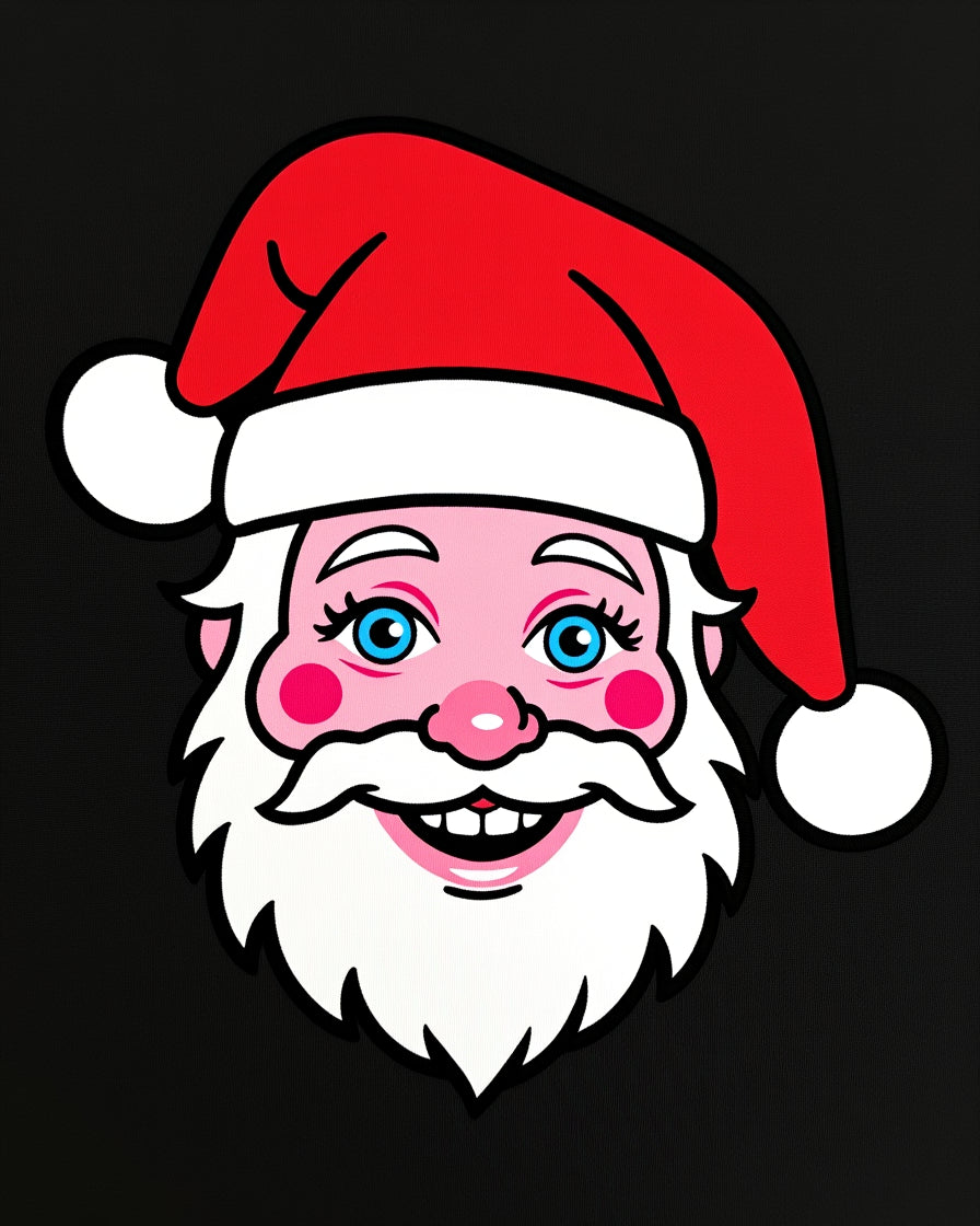 Cheerful Red Santa Claus Face Rug