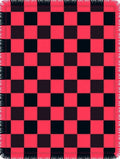 Crimson Black Checkerboard Quilted Rug