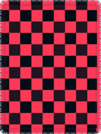 Crimson Black Checkerboard Quilted Rug