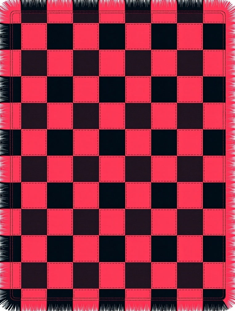 Crimson Black Checkerboard Quilted Rug