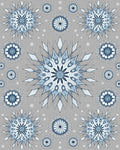 Blue Snowflake Mandala Medallion Rug
