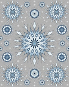 Blue Snowflake Mandala Medallion Rug