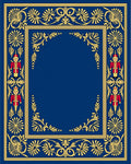 Regal Blue Gold Nutcracker Border Rug