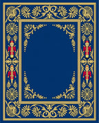 Regal Blue Gold Nutcracker Border Rug