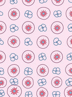 Pink Cherry Blossom Folk Art Rug
