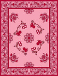 Crimson Floral Garden Pink Rug