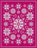 Whimsical White Snowflake Framed Rug