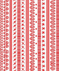 Crimson Tribal Stripe Geometric Rug