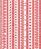 Crimson Tribal Stripe Geometric Rug