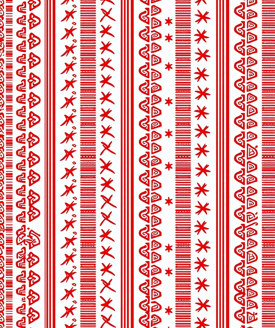 Crimson Tribal Stripe Geometric Rug