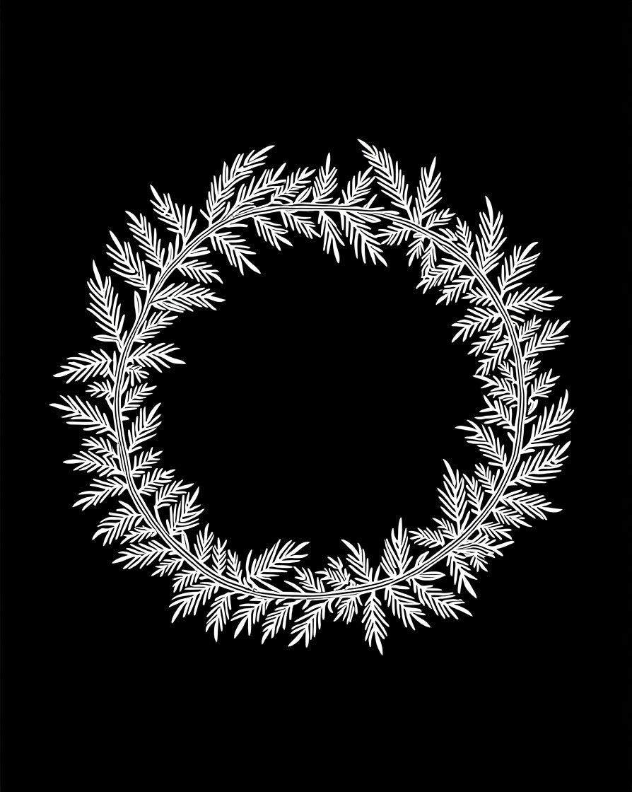 White Laurel Wreath Branches Rug