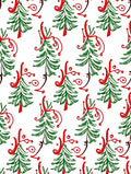Festive Hand Drawn Christmas Tree Garland Rug