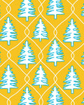 White Christmas Trees Golden Waves Rug