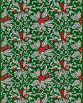 Festive Holly Berry Swirls Green Rug
