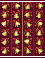Golden Bells Red Ribbon Damask Rug