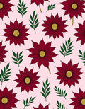 Crimson Floral Sprig Garden Rug