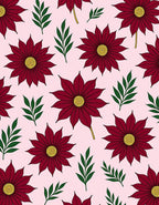 Crimson Floral Sprig Garden Rug