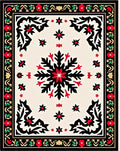 Red and Black Floral Snowflake Medallion Rug