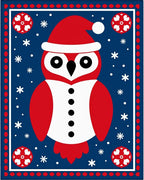 Red Snow Owl Winter Celebration Rug