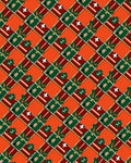 Orange Red Green Plaid Holly Berry Rug