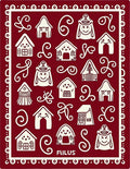 Festive White Gingerbread Houses Crimson Field Rug