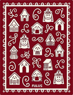 Festive White Gingerbread Houses Crimson Field Rug