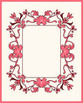 Rose Pink Floral Vine Border Rug