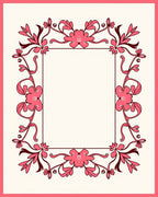 Rose Pink Floral Vine Border Rug