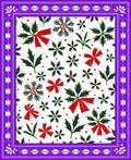 Festive Red Bow Snowflake Holly Rug