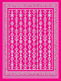 Bright Pink White Tribal Geometric Rug