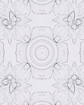 Intricate White Floral Mandala Symmetry Rug