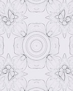 Intricate White Floral Mandala Symmetry Rug