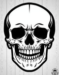Bold Black Skull Face Graphic Rug