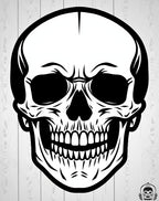 Bold Black Skull Face Graphic Rug