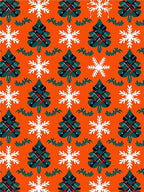 Tartan Christmas Trees Snowflakes Orange Rug