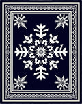 Navy White Snowflake Medallion Rug