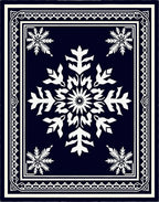 Navy White Snowflake Medallion Rug
