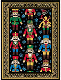 Festive Nutcracker Soldiers Snowflakes Border Rug
