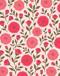 Pink Rose Blossom Garden Rug