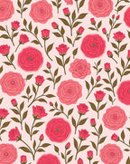 Pink Rose Blossom Garden Rug