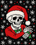 Festive Skeleton Snowflakes Holiday Rug