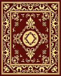 Crimson Gold Ornate Floral Medallion Rug