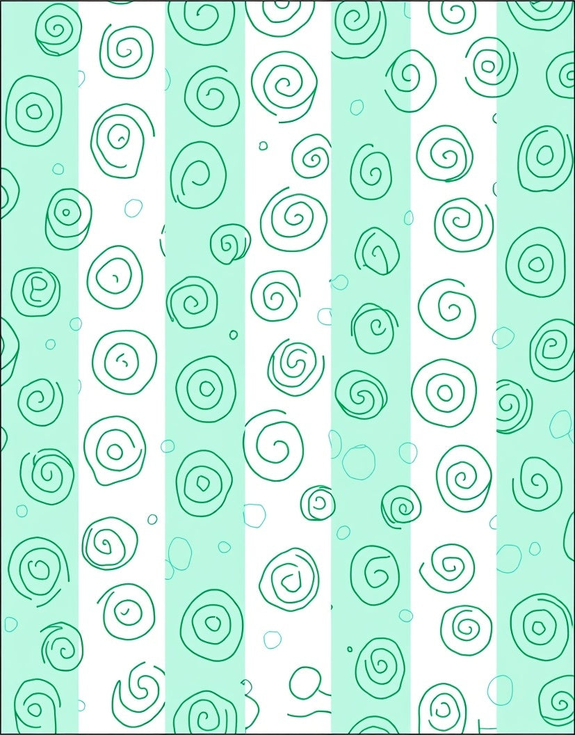 Green Spiral Stripe Collage Rug